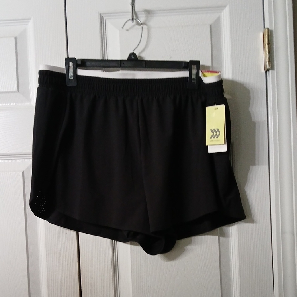 All In Motion woven  black high rise quicky dry Shorts Sz XXL NWT